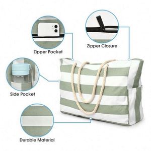 Bolsa de Playa Grande Impermeable con Cierre, Bolsa de Mano para Piscina a Prueba de Arena para Mujer - Product Image 3