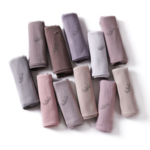 Bufanda larga de algodón con rosca de Color sólido para otoño de alta calidad, <span class=keywords><strong>Jersey</strong></span> de gasa, chal a rayas para <span class=keywords><strong>mujer</strong></span>, Hijab fino para <span class=keywords><strong>mujer</strong></span> - Product Image 4