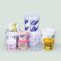 Conteneur d'Emballage Alimentaire Scellé en Plastique avec Couvercle pour Sauce et Eau, 1L, 5L, 10L