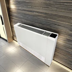 Hvac system 220V 130mm chilled water hydronic ultra thin exposed floor standing slim fcu fan coil unit for heating and cooling
