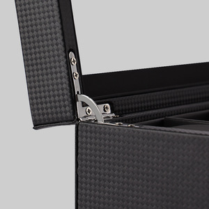 Caja de reloj de cuero de lujo, cierre de acero inoxidable con 20 ranuras para cajón de dos capas y ventana de vidrio - Product Image 6