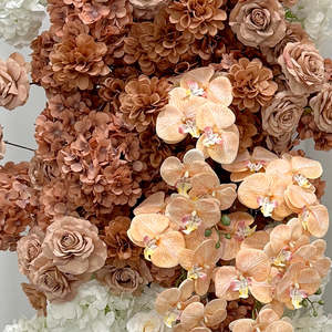 Arco de Flores Artificiales de Rosas, Hortensias y Orquídeas Blancas y Marrones para Decoración de Fondo de Bodas y Cumpleaños - Product Image 4