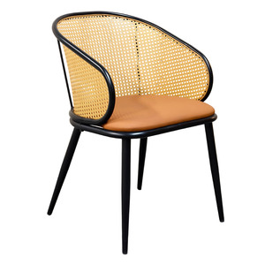Nouvelles chaises de salle à manger <span class=keywords><strong>en</strong></span> métal de style nordique avec accoudoirs et corde tressée, <span class=keywords><strong>chaise</strong></span> de relaxation <span class=keywords><strong>en</strong></span> <span class=keywords><strong>rotin</strong></span> pour cuisine, salle à manger, bistrot - Product Image 1