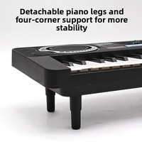 Orgue électronique 37 touches rouge pour filles, jouet multifonctionnel pour enfants débutants, petit piano en plastique ABS avec fonction batterie