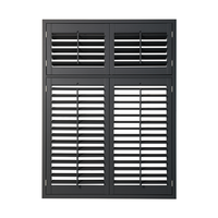 Obturateur en tilleul noir décor de chambre intérieur PVC volets de plantation vénitiens pour fenêtres de bureau Ventilation d'air horizontale hôtels