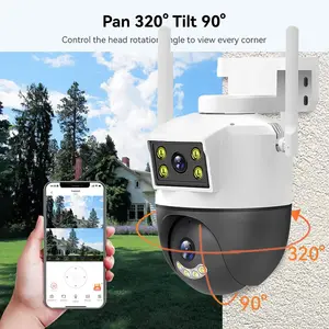 Çift Lens IP kamera WiFi 2MP gözetim kameraları kablosuz açık akıllı ev gece görüş Digital dijital Zoom CCTV Camara