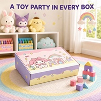 Boîte cadeau personnalisée en carton rose Kawaii pour jouets mignons pour animaux de compagnie, poupées en peluche, autocollants et maisons de jeu