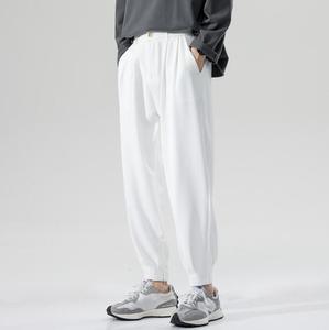 Pantalones <span class=keywords><strong>de</strong></span> seda <span class=keywords><strong>de</strong></span> <span class=keywords><strong>hielo</strong></span> para hombre, pantalón pequeño informal, con cintura elástica, nuevo, primavera y verano, <span class=keywords><strong>2022</strong></span> - Product Image 2
