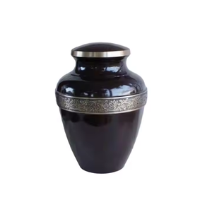 Urnes de crémation bleues de haute qualité pour adultes motif gravé en laiton approvisionnement du fabricant indien pour les funérailles de cendres humaines - Product Image 5