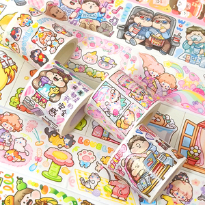 Tùy Chỉnh Cmyk In Không Thấm Nước Biểu Tượng Tùy Chỉnh Mô Hình In Kawaii Nhân Vật Pet Washi Băng - Product Image 4