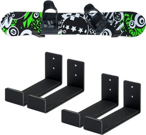 Porta Snowboard a muro da sci da parete Display da casa e Garage per lo Snowboard staffe per scaffali in acciaio solido - Product Image 1