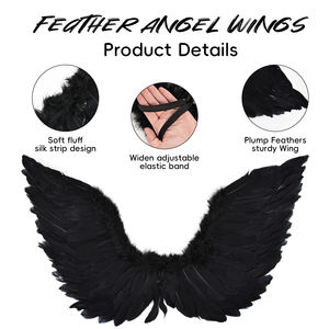 Vente en gros Plumage Ailes de Démon Ailes de Plumes Naturelles pour Adulte Costume de Fête de Noël Cosplay Carnaval Halloween Décor Festif - Product Image 4