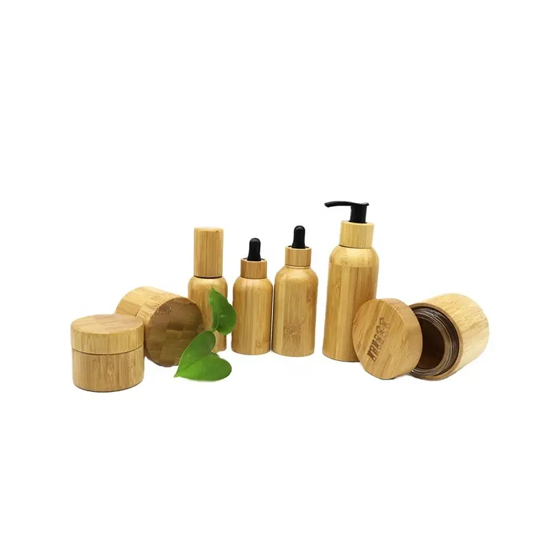 biologisch abbaubare recycelte natürliche und grüne kosmetikverpackung aus bambus oder holz