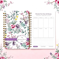 Carnet de notes à spirale personnalisé avec impression en feuille d'or rose, reliure thermique, couverture rigide en cuir/PVC