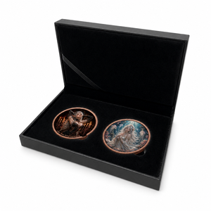 Set di 2 Monete in Rame Puro .999 da 1oz, Regina degli Elfi Neri e Dea di Atlantide, in Confezione Regalo - Product Image 2