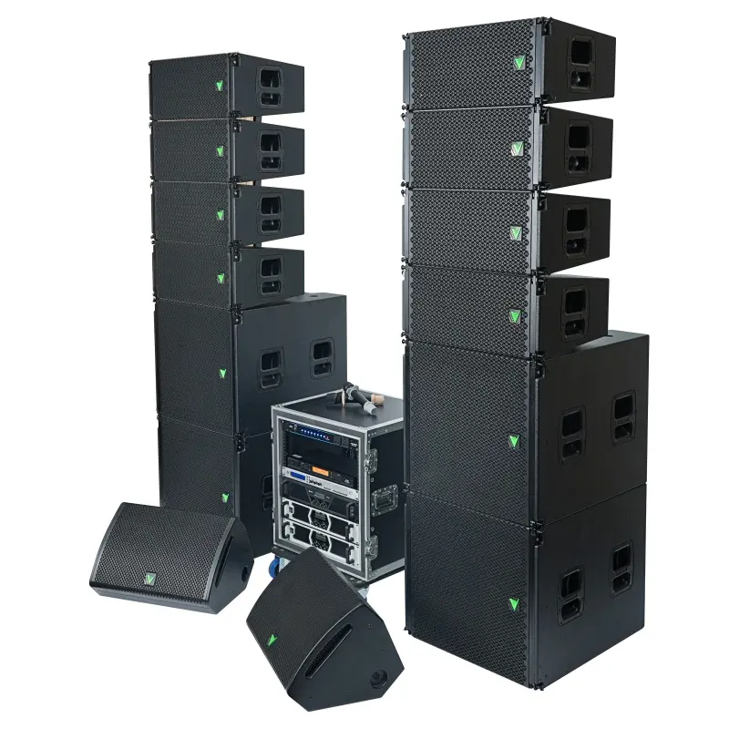 Ses sistemi çift 10 inç profesyonel sıralı hat hoparlör ses sistemi açık ses sistemi