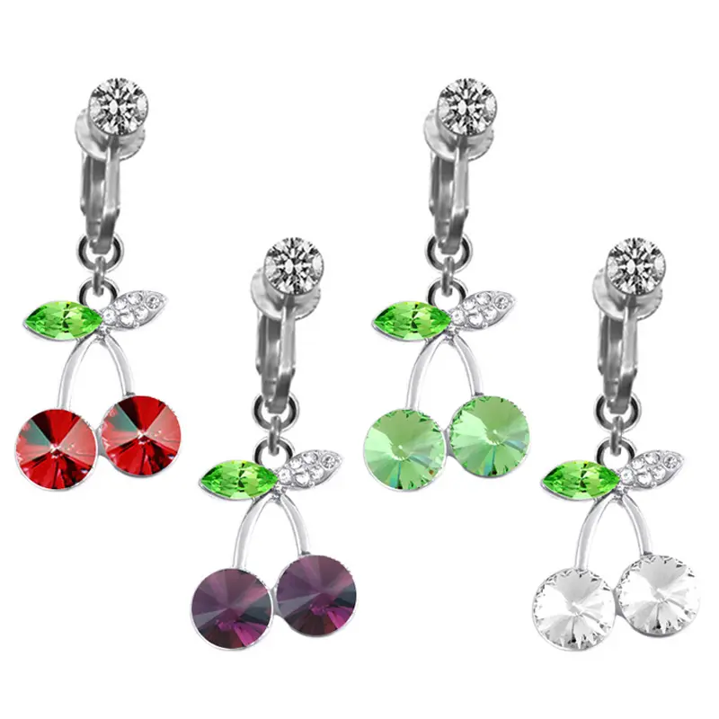 YICAI caliente Acero quirúrgico cristal cereza fruta falso vientre Piercing para mujeres fruta encanto no Piercing cereza ombligo anillo