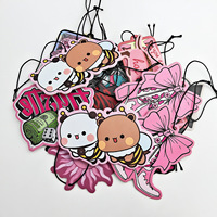 Diffuseur d'air pour voiture personnalisé avec logo de voiture imprimé, forme d'animal de dessin animé, papier suspendu, parfum, purificateur d'air, diffuseur d'air pour voiture personnalisé
