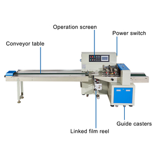 Flow Pack Packing <b>Machine</b> Bread Chocolate Candy Lolly Popsicle Pillow Type Packaging <b>Machine</b> - Product Image 2
