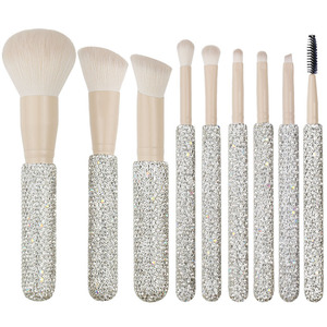 Lilywild personnalisé qualité cadeau cristal <span class=keywords><strong>maquillage</strong></span> pinceau ensemble professionnel <span class=keywords><strong>paillettes</strong></span> Vegan diamant Bling pinceaux de <span class=keywords><strong>maquillage</strong></span> avec <span class=keywords><strong>strass</strong></span> - Product Image 3