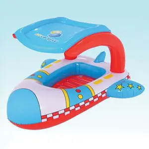 thuyền inflatable trẻ sơ sinh Suppliers-Inflatable Bé Swim Float Seat Thuyền Hot Bán Với Dù Để Che Nắng Phim Hoạt Hình 1-5 Năm Trò Chơi Dưới Nước Bền Giấy Chứng Nhận CE Trẻ Em 1 Cái Hộp