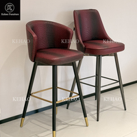 Tabouret de Bar en bois rembourré en cuir moderne à la mode chaises cuisine nordique comptoir en bois massif tabouret de Bar haut pivotant chaise en bois