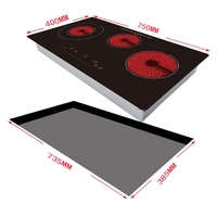 Table de cuisson à induction encastrable personnalisée 5400W 3 brûleurs en céramique, cuisinière électrique infrarouge