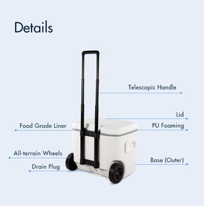 Glacière d'extérieur antichoc de 57 L avec pieds antidérapants et ouvre-bouteille intégré - Product Image 2