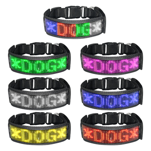 Collar LED personalizado para perros y gatos, recargable por USB, programable, con control por aplicación y pantalla LED - Product Image 2
