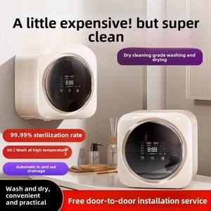 Mini laveuse-sécheuse murale entièrement automatique Machine en plastique portable pour sous-vêtements chaussettes prise américaine Mini lavage électrique - Product Image 6