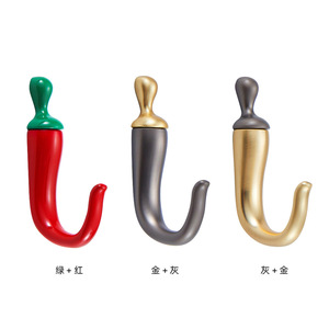 Chili Shaped <b>Wall</b> <b>Hook</b> Red Green Coat <b>Hook</b> Single <b>Hook</b> <b>Wall</b> Mounted Entryway <b>Key</b> Holder 10-15kg Load Capacity - Product Image 5