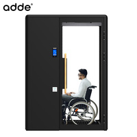 Espace de travail mobile intérieur insonorisé et accessible, cabine de réunion sans obstacle pour fauteuils roulants, poste de travail téléphonique
