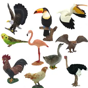 Excellent Workmanship PVC Animal Toys Realistic Assorted 10PCS Big Birds Figurine Eco-friendly Large Birds Farm Animal Toys