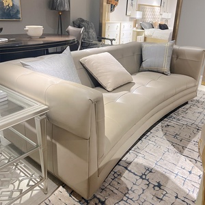 Ensemble de canapés sectionnels Chesterfield convertibles contemporains élégants 100% en cuir véritable de grain supérieur extensible salon un siège - Product Image 5