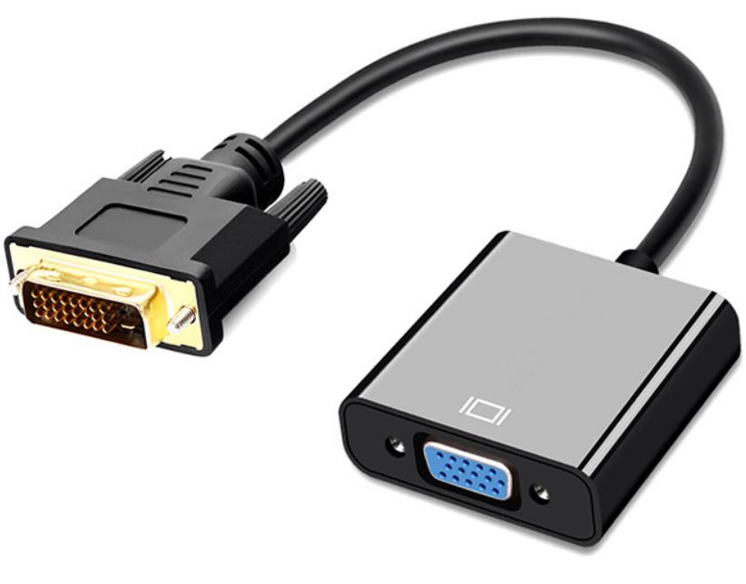 DVI D macho para VGA fêmea Conversor 24 + 1 DVI para VGA Adaptador DVI para VGA Cabo Plano