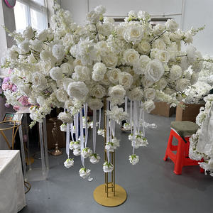 IFG מכירה חמה ורדים תלויים לבנים מלאכותיים מרכזי פרחים לשולחן גדול לחתונה - Product Image 4
