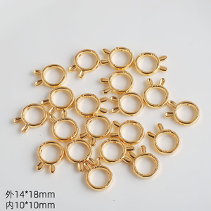 Zhubi metallo <span class=keywords><strong>perline</strong></span> cornici cavi testa <span class=keywords><strong>di</strong></span> coniglio cerchi distanziatori oro argento ciondoli in lega connettori <span class=keywords><strong>per</strong></span> fai da te bracciale gioielli - Product Image 2