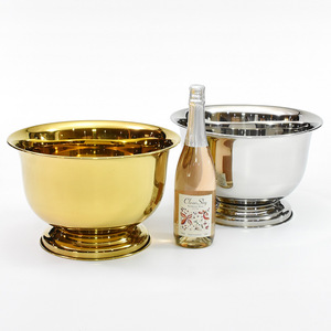 Seau à glace de luxe en acier inoxydable doré et argenté, <span class=keywords><strong>9</strong></span> litres, pour <span class=keywords><strong>champagne</strong></span>, boissons et bière, idéal pour les fêtes - Product Image 2