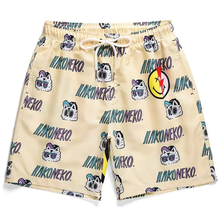 Short en polyester et coton pour hommes, avec poches, short de vélo, de basket-ball, de plage, rembourré, imprimé, été, 2020