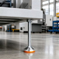Pied de nivellement robuste D80*M20*L150/200 avec patin en PVC, en acier au carbone zingué, antidérapant, pour support de machine, OEM ODM disponible