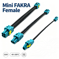 Câble d'extension Mini FAKRA femelle droit avec pigtail, 50 Ohms, assemblage de jumper FAKRA à double port quadruple pour radio RF, GPS, satellite