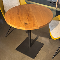 Meubles en bois NORYA pour la maison, table basse en bois massif de chêne et base en métal noir pour le salon, meubles de salle à manger