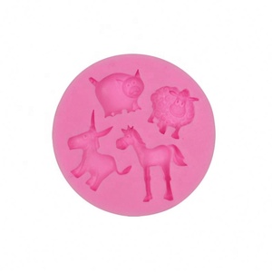 Hengya-Molde de silicona para chocolate con forma de cerdo, oveja, Donkey y caballos Molde de encaje de azúcar de silicona, cola de sirena <span class=keywords><strong>Fondant</strong></span> 3D - Product Image 3