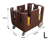 Chariot de rangement pour assiettes de buffet de restaurant, chariot à assiettes en plastique réglable, chariot de cuisine, support à assiettes