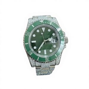 Reloj Mecánico de Acero Inoxidable Mossinate con Moissanita VVS para Hombre, Estilo Hip Hop, Cristal Resistente al Agua 10 Bar, Cierre de Pulsera - Product Image 1