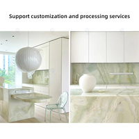 Dalles de pierre en onyx de jade vert poli personnalisées pour salle de bain, hall, salon, comptoir de cuisine et design moderne