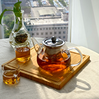 Théière populaire traditionnelle de luxe en verre borosilicate transparent de 1600 ml, résistante à la chaleur, soufflée à la bouche, avec infuseur en acier inoxydable 304