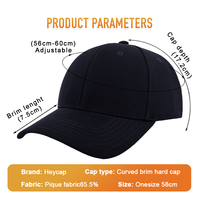 Gorra de Béisbol Heycap Estilo Indie, Diseño Personalizado, 6 Paneles, Algodón, Bordado Profesional, Transpirable, MOQ 25 Piezas