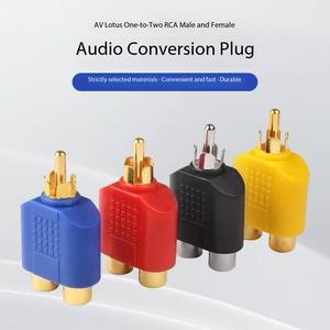 Adattatore <span class=keywords><strong>Audio</strong></span> <span class=keywords><strong>RCA</strong></span> Universale per Conversione Video/<span class=keywords><strong>Audio</strong></span>, Forma Rotonda in Ottone, Uscita Singola a Doppio Canale, Disponibile in Diverse Opzioni di Colore - Product Image 1