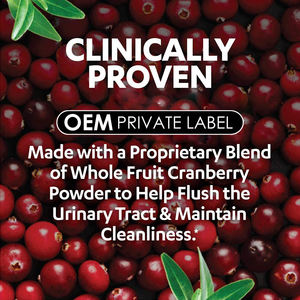 Suplemento OEM de arándano hecho con polvo de arándano de fruta concentrado para limpiar y proteger el tracto urinario 100 cápsulas blandas - Product Image 6